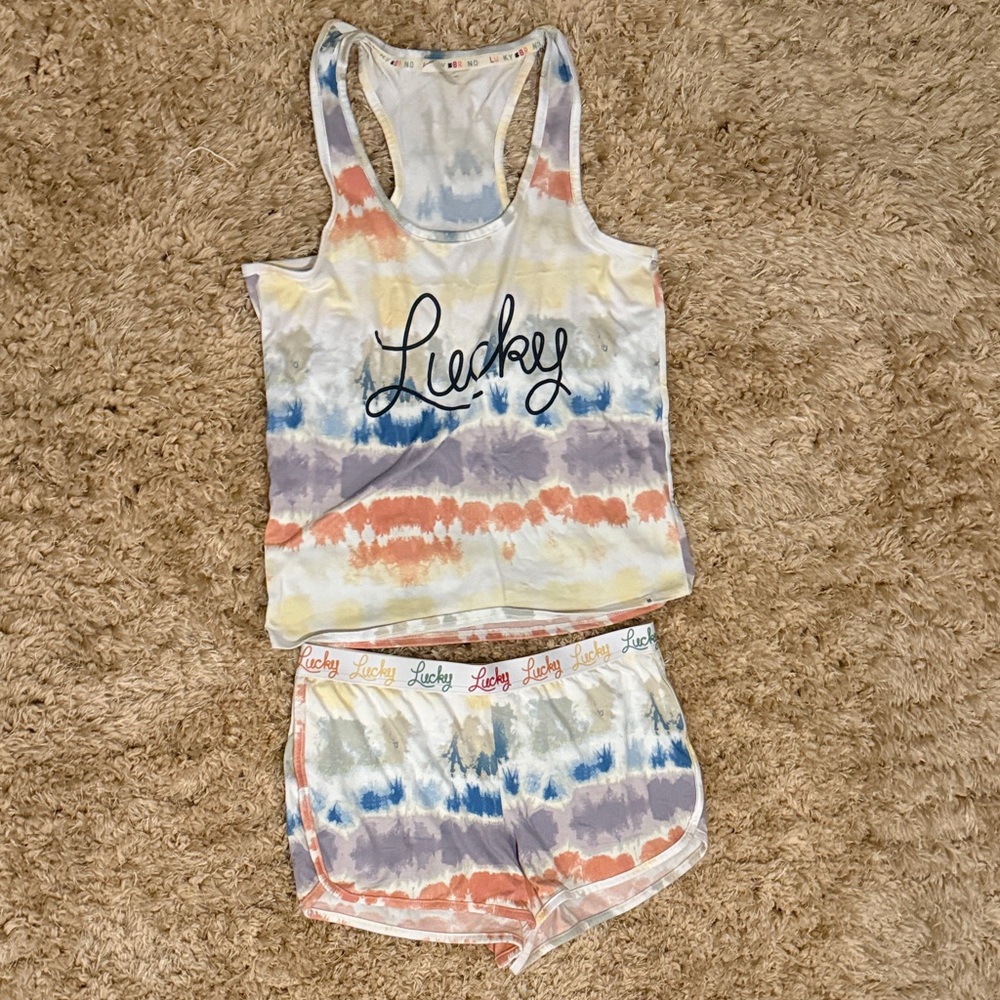 Lucky Brand Multicolor Tie-Dye Pajama Set